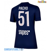 Camisa de time de futebol Paris Saint-Germain Willian Pacho #51 Replicas 1º Equipamento Feminina 2025-26 Manga Curta